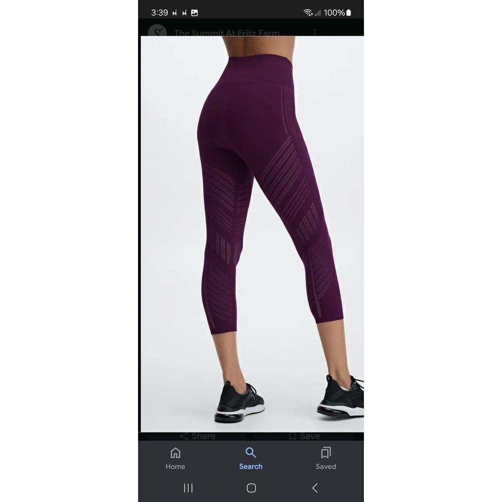 New XS Fabletic Eggplant Violet Ultra High Waist SculptKnit Deco Capri Leggings